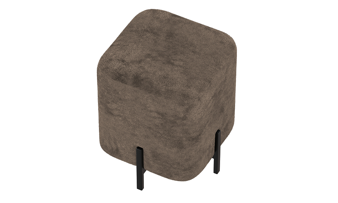 Пуф Люкс (квадратный) велюр Панда браун шоколад